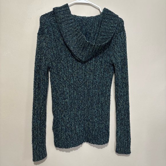 Y2K Old Navy Vintage Blue Crochet Knit Sweater Size Small Button Embellishment - Picture 9 of 11